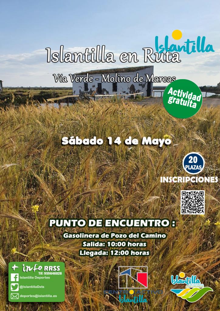 islantilla en ruta, cartel via verde molino de mareas