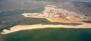 Vista aérea de Isla Cristina y su entorno costero.