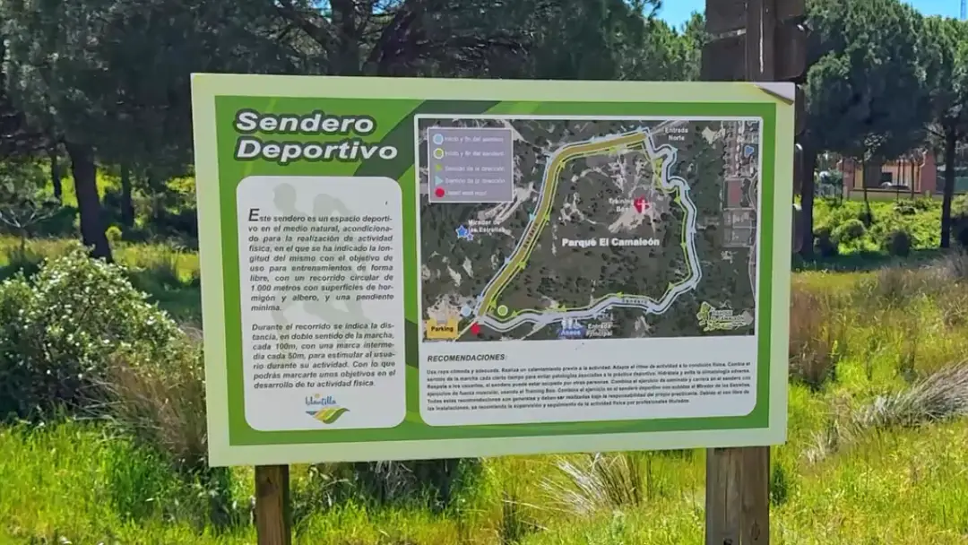 Sendero deportivo del Parque El Camaleón de Islantilla. Sendero Azul.