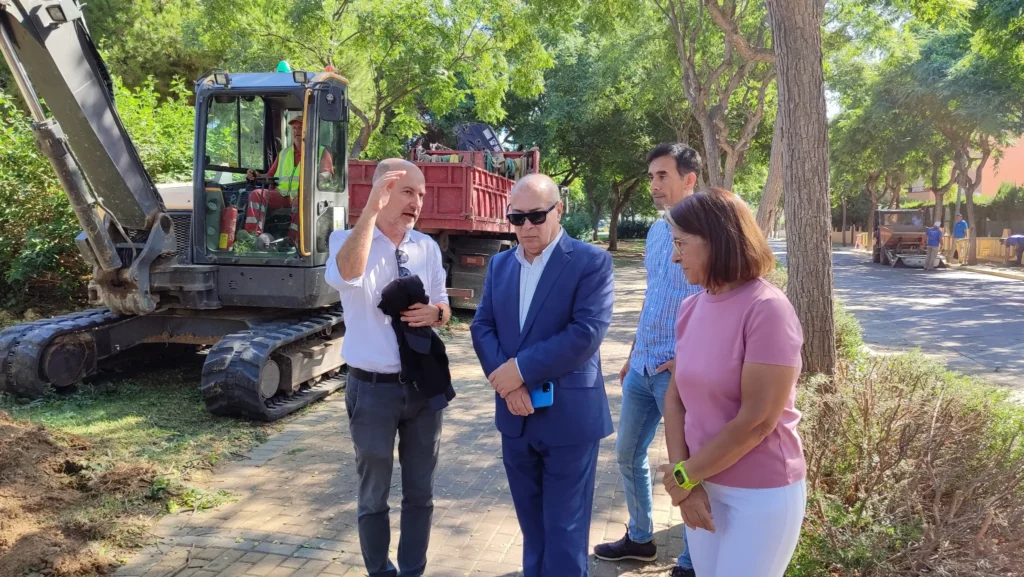 Visita al inicio de las obras del carril bici urbasur la antilla